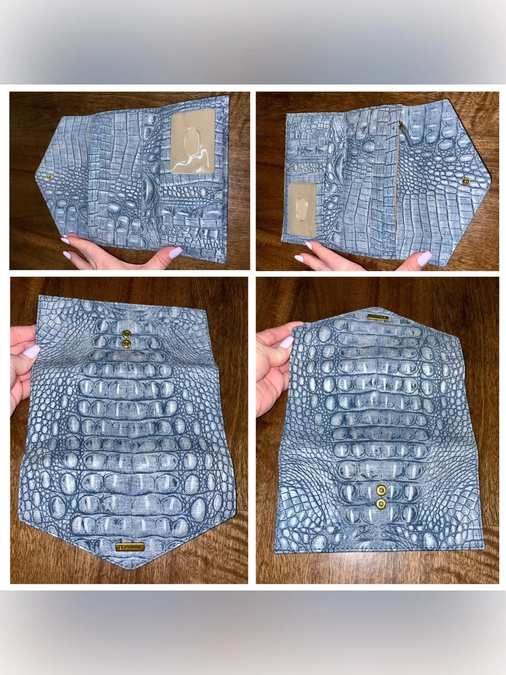 Brahmin EUC Lrg Duxbury & Veronica - Light Denim Tetra - FRONT EYE
